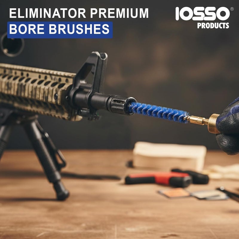 Iosso Premium Bore Brush – Blue Synthetic Fiber – Durable, Long-Lasting Tool for Gun Maintenance – Made in USA Bore Cleaning Brush (.22/.223 Rifle BORE Brush) - Image 2